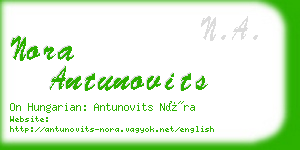 nora antunovits business card